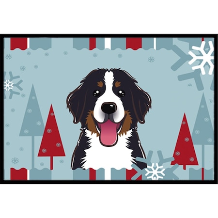 Carolines Treasures Winter Holiday Bernese Mountain Dog Indoor and Outdoor Mat- 18 x 27 in. BB1733MAT